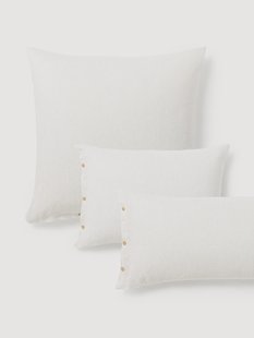 Gewassen linnen kussenhoes Rinna met fijne strepen