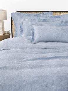 Linnen dekbedovertrek Linna met bies