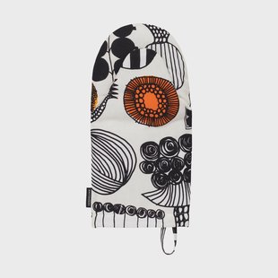 Marimekko Puutarhurin parhaat ovenwant White-black-orange