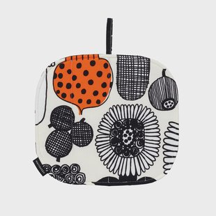 Marimekko Puutarhurin Parhaat pannenlap White-black-orange