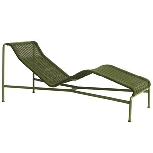 Hay Palissade Cord Chaise Longue Ligbed Olive