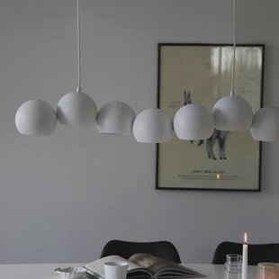 Markslöjd Cupolo hanglamp, wit, ijzer, lengte 101 cm, 7-lamps