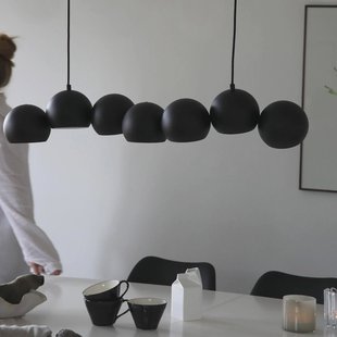 Markslöjd Cupolo hanglamp, zwart, ijzer, lengte 101 cm, 7-lamps
