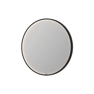 Spiegel INK SP24 100x4x100 cm incl. direct LED-Verlichting Rondom en Spiegelverwarming Geborsteld Metal Black