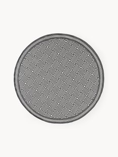 Ronde outdoor dubbelzijdig vloerkleed Reddy met ruitjesmotief