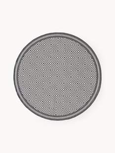 Ronde outdoor dubbelzijdig vloerkleed Reddy met ruitjesmotief