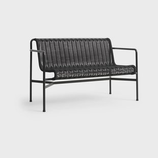 HAY Palissade Cord Dining bank met armleuningen Anthracite