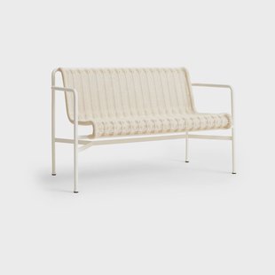HAY Palissade Cord Dining bank met armleuningen Cream white