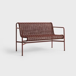 HAY Palissade Cord Dining bank met armleuningen Iron red