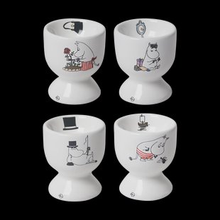 Pluto Design Mumin joy eierdop 4 delen Wit-multi