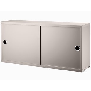 String Furniture Cabinet With Sliding Doors 78 X 20 X 37 Cm Beige