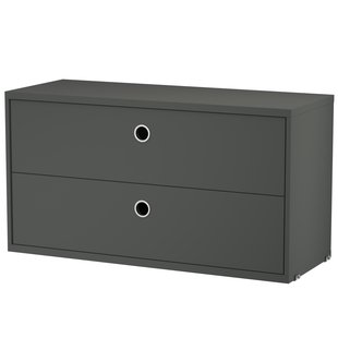 String Furniture Ladekast Met Twee Lades 78 X 30 X 42 Cm Donkergrijs