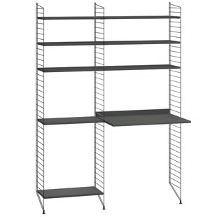 String Furniture Kast Met Tafel Medium Zwart Frame Donkergrijs