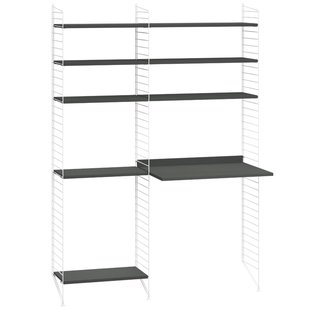 String Furniture Kast Met Tafel Medium Wit Frame Donkergrijs