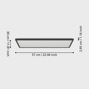 EGLO connect LED plafondlamp Rovito-Z, zwart, 57 x 30 cm