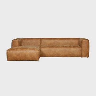 WOOOD Bean Hoekbank met Chaise Longue Links - Eco-leder - Cognac
