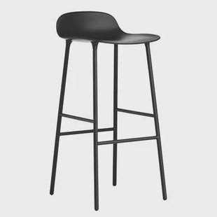 Normann Copenhagen Form Barkruk Low 75 cm - Staal - Zwart
