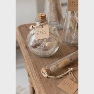 J-Line Fles Met Gedroogde Bloemen Glas Naturel Small Assortiment Va J-Line Fles Met Gedroogde Bloemen Glas Naturel Small Assortiment Va