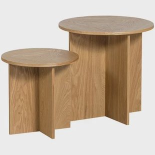 WOOOD Lina Bijzettafels - Hout - Naturel - 45x45x45|35x35x35 WOOOD Lina Bijzettafels - Hout - Naturel - 45x45x45|35x35x35