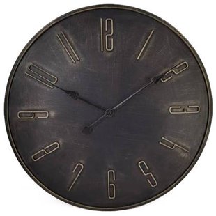 Vtw Living - Stijlvolle Wandklok - Klok - Antraciet - Metaal - 75 cm