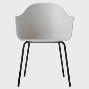 Audo Copenhagen Harbour eetkamerstoel zwart staal, Light Grey