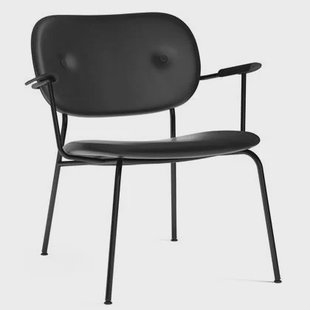 Audo Copenhagen Co fauteuil gestoffeerd leder Dakar 0842 zwart eiken