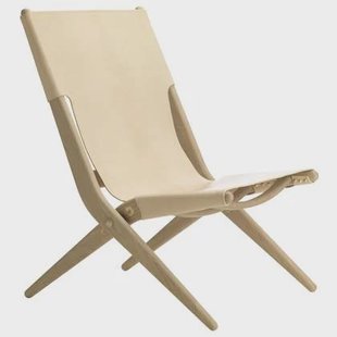 Audo Copenhagen Saxe fauteuil gezeept eiken, naturel leder