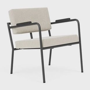 FÉST Monday fauteuil met amleuning zwart|zwart Soil 01 natural