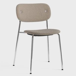 Audo Copenhagen Co eetkamerstoel gestoffeerd Lupo 4 chroom