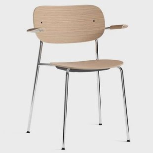 Audo Copenhagen Co eetkamerstoel met arm naturel eiken|chroom