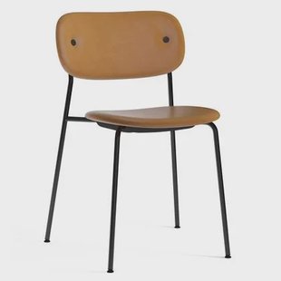 Audo Copenhagen Co eetkamerstoel gestoffeerd leder Dakar 0250 zwart