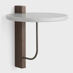 Audo Copenhagen Corbel wandplank donker eiken|Carrara marmer