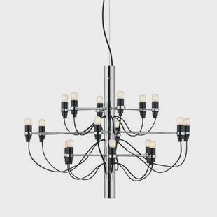 2097|18 by Gino Sarfatti kroonluchter Ø69 transparant chroom