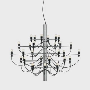 2097|30 by Gino Sarfatti kroonluchter Ø88 opaal chroom