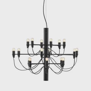 Flos 2097|18 by Gino Sarfatti kroonluchter Ø69 opaal zwart Flos 2097|18 by Gino Sarfatti kroonluchter Ø69 opaal zwart