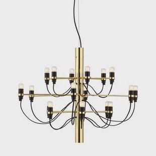 2097|18 by Gino Sarfatti kroonluchter Ø69 transparant messing