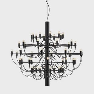 2097|50 by Gino Sarfatti kroonluchter Ø100 opaal zwart