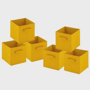 SVJ Opvouwbare Opbergbox Vierkant - 27x28x27 cm - Blauw - Set van 6 SVJ Opvouwbare Opbergbox Vierkant - 27x28x27 cm - Blauw - Set van 6