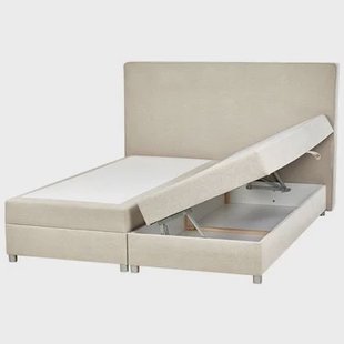 Beliani-MINISTER-Boxspringbed-Lichtbeige-180 x 200 cm-Polyester