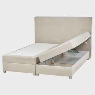 Beliani-ADMIRAL -Boxspringbed-Lichtbeige-160 x 200 cm-Polyester