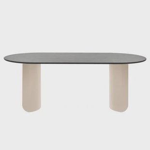 FÉST Plateau eettafel 200x90 sand zwart blad FÉST Plateau eettafel 200x90 sand zwart blad