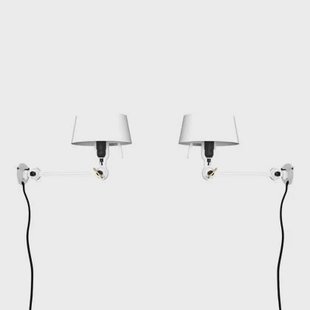 Bolt Bed Underfit wandlamp met stekker set van 2 Pure White