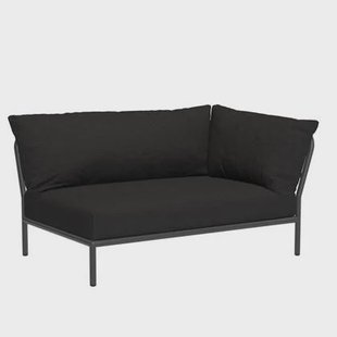 Level2 rechter hoek 2-zits loungebank frame donkergrijs stof char
