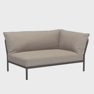 Level2 rechter hoek 2-zits loungebank frame donkergrijs stof ash