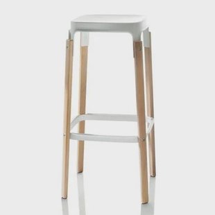 Steelwood barkruk wit|beuken 78cm