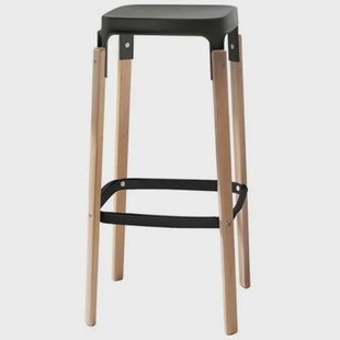 Magis Steelwood barkruk zwart|beuken 78cm Magis Steelwood barkruk zwart|beuken 78cm