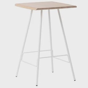 Leina bar tafel 70x70 whitewash, wit onderstel
