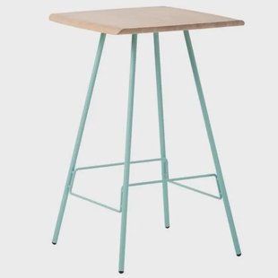 Leina bar tafel 70x70 whitewash, groen onderstel
