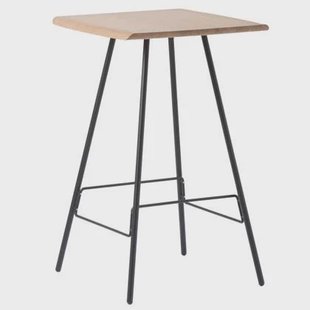 Leina bar tafel 70x70 natural, zwart onderstel