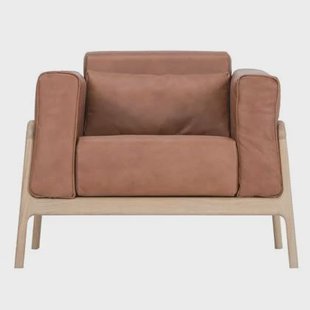 Fawn fauteuil whitewash Dakar Leather Whiskey